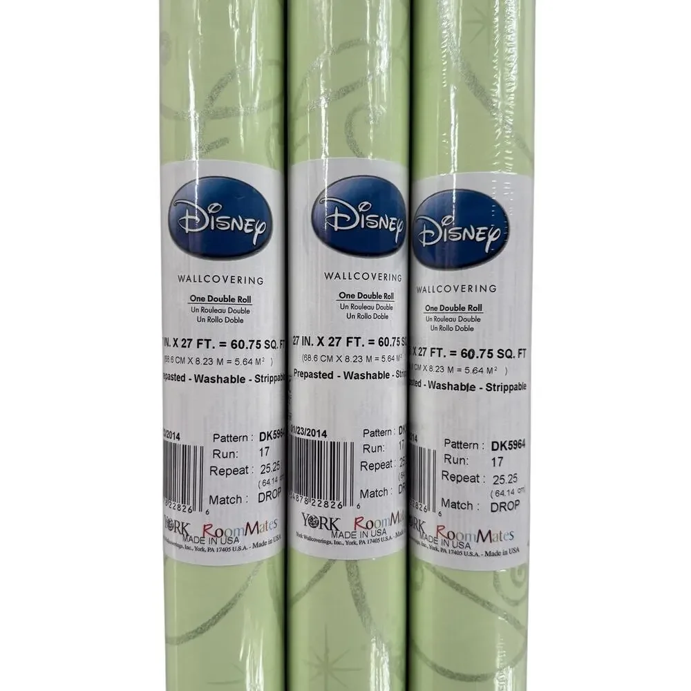 Disney Wallpaper Perfect Princess Scroll York Wallcovering One Roll NEW 9 yards